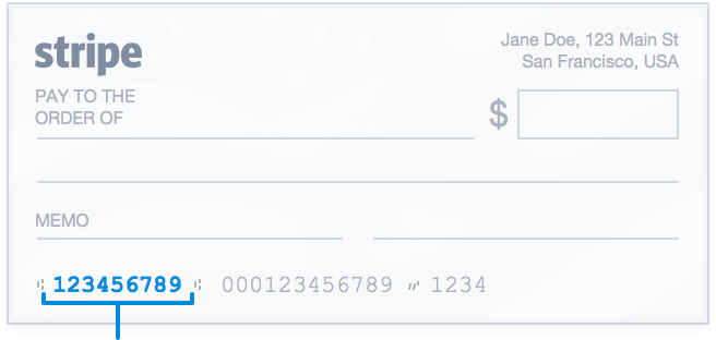 Routing Number Example
